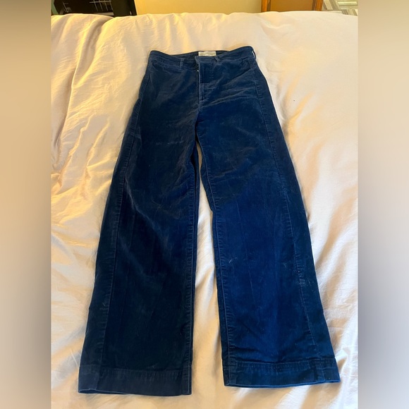 Everlane Corduroy Wide Leg High Waist Pants size 4 Atlantic Blue - Picture 4 of 6